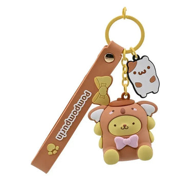 Sanrio Hello Kitty and Friends Animal Series Keychain with Hand Strap - Pompompurin - Kawaii Toys